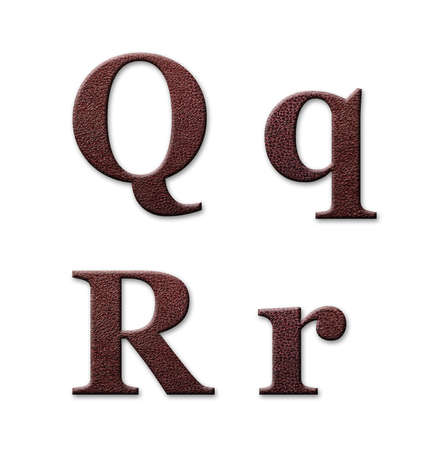 Leather alphabet  Texture is taken  from real photo  の写真素材