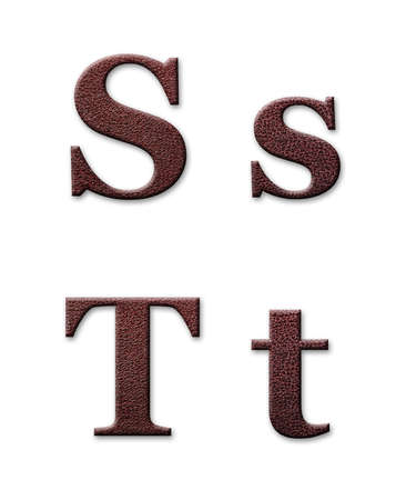 Leather alphabet  Texture is taken  from real photo  の写真素材