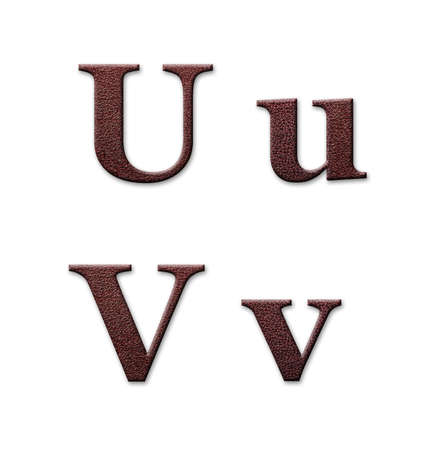 Leather alphabet  Texture is taken  from real photo  の写真素材