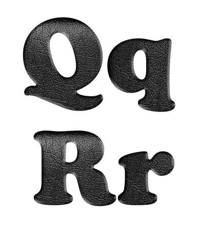 Leather alphabet  Texture is taken  from real photo  の写真素材
