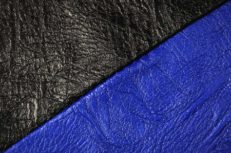 Blue and black  colored leather patch material,suitable for  backgroundの写真素材