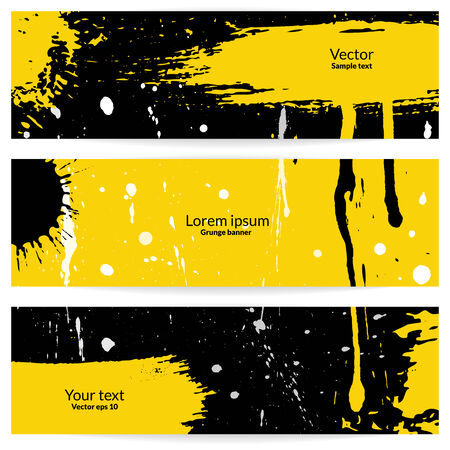 Three grunge horizontal banners のイラスト素材