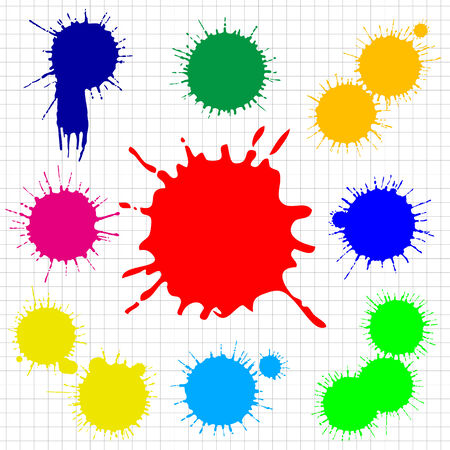 Vector set of grunge ink blots のイラスト素材