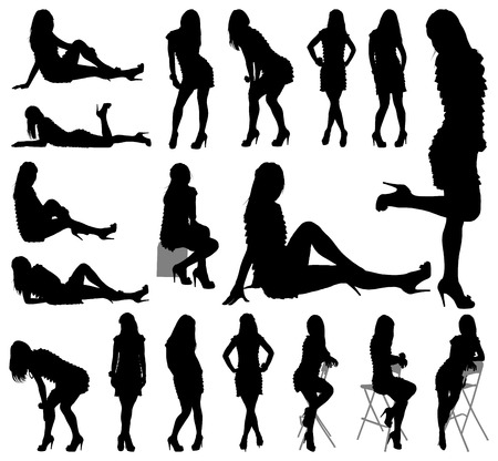 sexy woman silhouettes on the white background for your designのイラスト素材