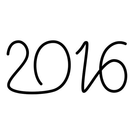 Happy new year 2016 text design on the white backgroundのイラスト素材