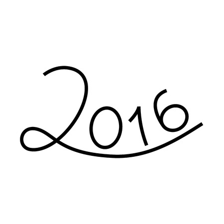 Happy new year 2016 text design on the white backgroundのイラスト素材