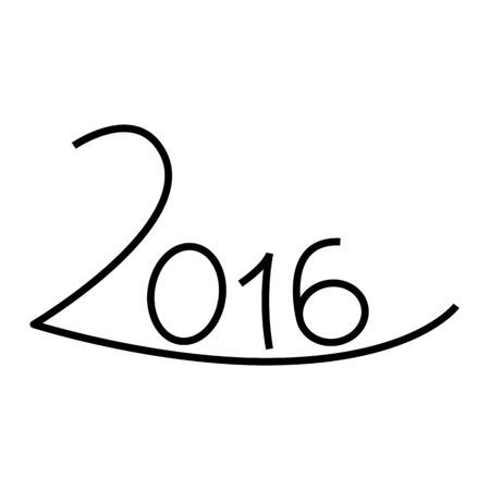 Happy new year 2016 text design on the white backgroundのイラスト素材