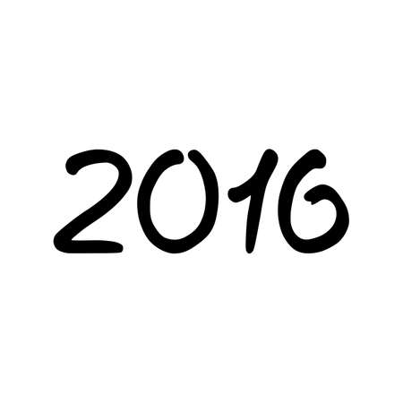 Happy new year 2016 text design on the white backgroundのイラスト素材
