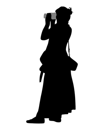 Photographer silhouette on the white background for your designのイラスト素材