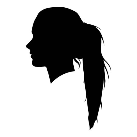 silhouette of a woman in profile on a white background for your designのイラスト素材