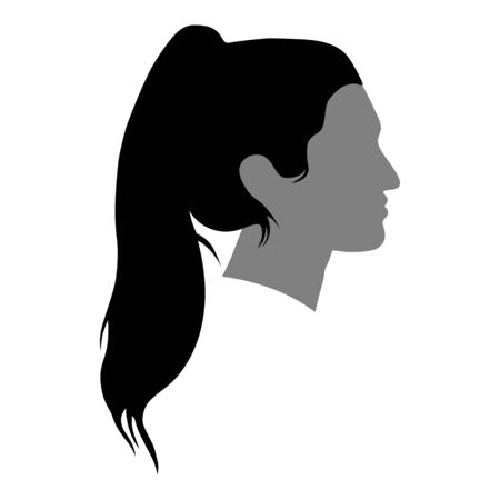 silhouette of a woman in profile on a white background for your designのイラスト素材