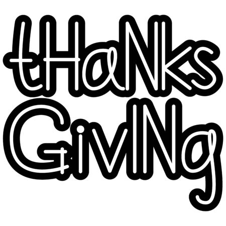 Thanksgiving Day Hand drawn lettering text on a white background for your designのイラスト素材
