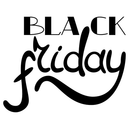 Black Friday hand drawn lettering text on a white background for your designのイラスト素材