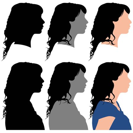 silhouette of a woman in profile on a white background for your designのイラスト素材