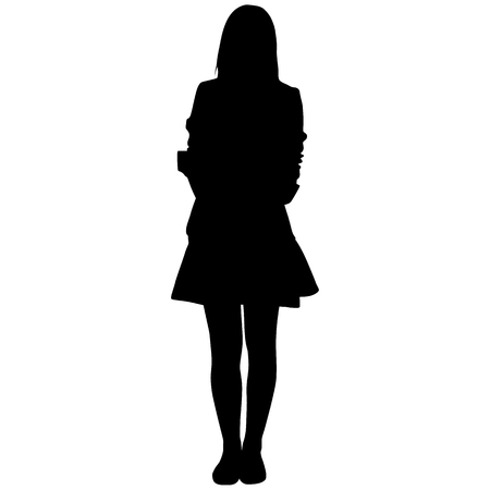 silhoutte of standing womanのイラスト素材