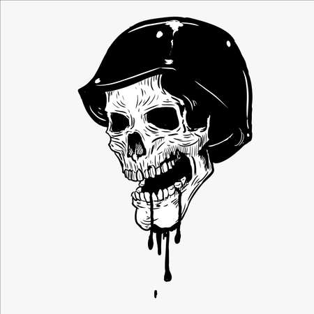 vector illustration of a skull for tattoo design, t-shirt design, symbol design, logo design and other design requirements.のイラスト素材