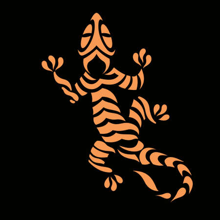 lizard vector tattooのイラスト素材