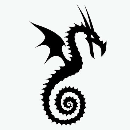 dragon vector illustration for tattoo designs, symbols and other designsのイラスト素材