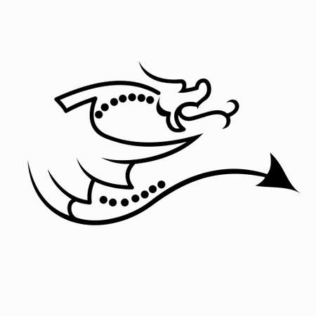 dragon vector illustration for tattoo designs, symbols and other designsのイラスト素材