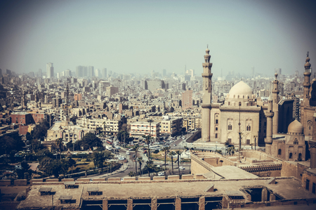 Old buildings with mosque at cairo , egyptのeditorial素材