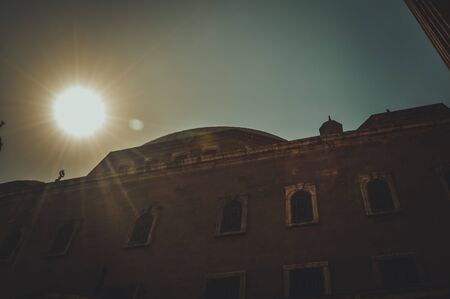 sunlight over old building at cairo citadel, egyptのeditorial素材