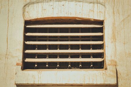 old window of old prison at cairo citadel, egyptのeditorial素材