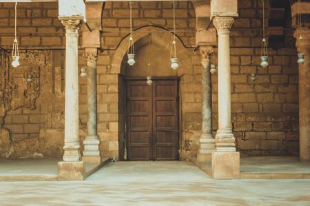 View inside old mosque at Cairo, Egyptのeditorial素材