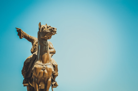 cairo, egypt, february 25,2017: ibrahim pasha statue inside cairo citadel, man sitting on horse monumentのeditorial素材