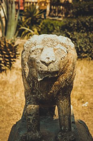 cairo, egypt, february 25,2017: lion statue at cairo citadel backgroundのeditorial素材
