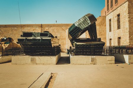 Cairo, egypt, february 25,2017: view of tank at military museum in cairo citadelのeditorial素材