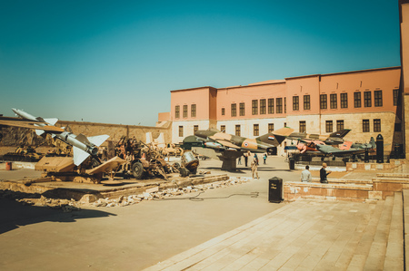 Cairo, Egypt, February 25,2017: War planes at military museum in Cairo Citadelのeditorial素材