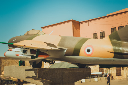 Cairo, Egypt, February 25,2017: War plane at military museum in Cairo Citadelのeditorial素材