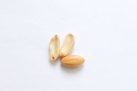 peanuts isolated on whiteの写真素材