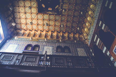 Cairo, Egypt, may 6, 2017: View of roof inside residence hall of Muhammad Ali at manial palaceのeditorial素材