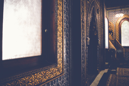 Cairo, Egypt, May 6, 2017: View inside mosque of muhammad ali at manial palaceのeditorial素材
