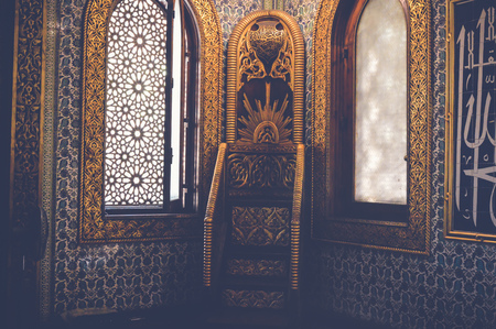 Cairo, Eegypt, May 6, 2017: View inside mosque of muhammad ali at manial palaceのeditorial素材