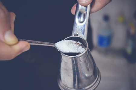 Preparing coffeeの写真素材