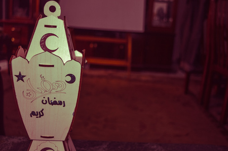 wooden lantern, ramadan kareem backgroundの写真素材