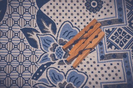 wooden clothespins backgroundの写真素材