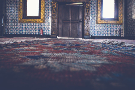 cairo, egypt, may 6, 2017: view from floor inside mosque of muhammad ali at manial palace, old mosque in egyptのeditorial素材