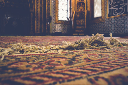 cairo, egypt, may 6, 2017: view from floor inside mosque of muhammad ali at manial palace, old mosque in egyptのeditorial素材