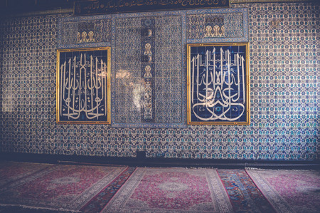 cairo, egypt, may 6, 2017: view inside mosque of muhammad ali at manial palace, old mosque in egyptのeditorial素材
