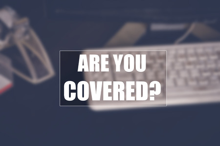 are you covered? with office blurring backgroundの写真素材