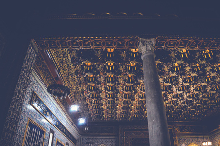 cairo, egypt, may 6, 2017: view inside muhammad ali mosque at manial palace, old mosque in egyptのeditorial素材