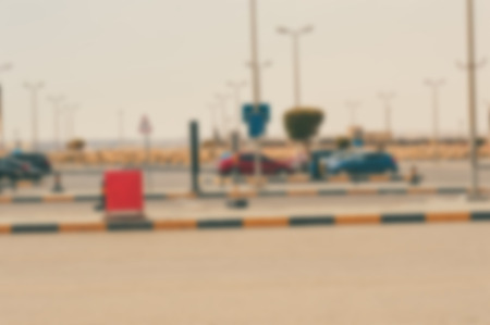 blurred background of open air shopping mallの写真素材