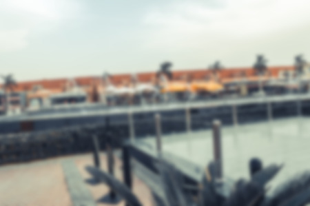 blurred background of open air shopping mallの写真素材