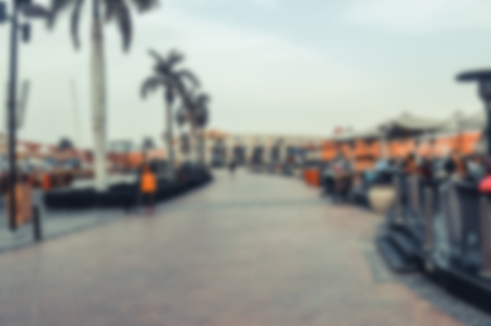 blurred background of open air shopping mallの写真素材