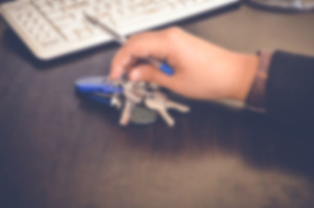 blurred background of businessman working in office