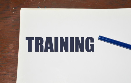 training written on white paper, business concept backgroundの写真素材