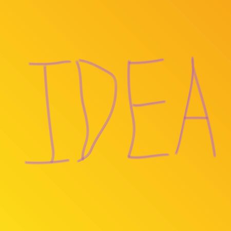 idea hand written word on orange backgroundのイラスト素材